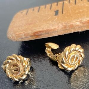 Christian Dior CD Gold Clip-On Earrings